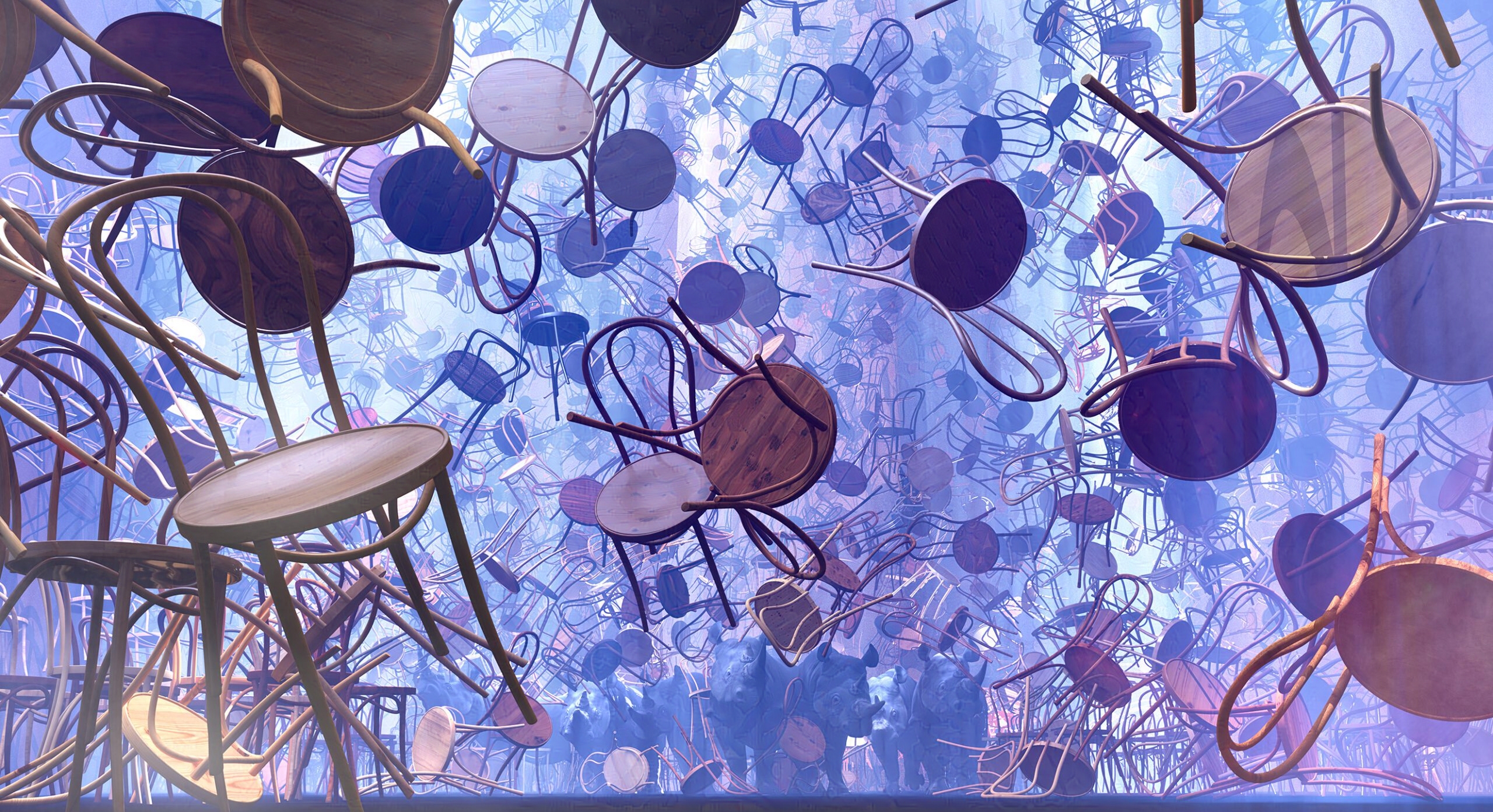 3D and AI-driven allegorical illustration from the G7 series