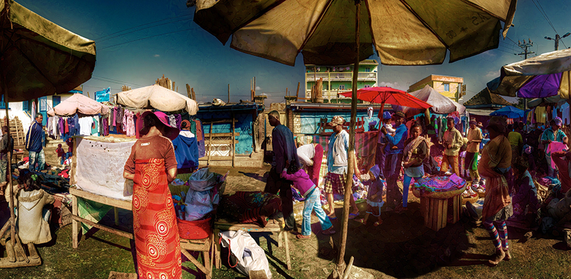 Image representing panoramic documentary market scenes